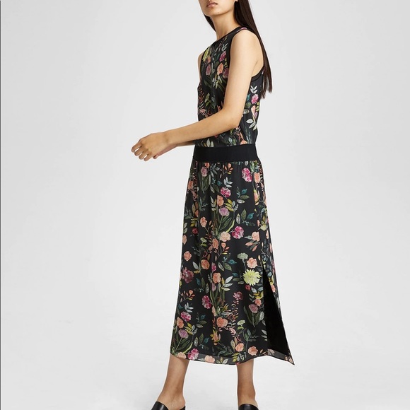 Theory, silk, floral pattern dress, size Medium - Picture 4 of 8